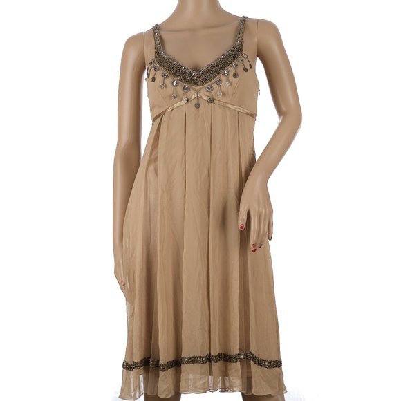 Vintage 90s Sue Wong Nocturne 100% Silk Beaded Dress Size 0 - Picture 1 of 10